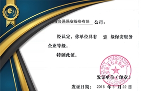 服務等級證書壹級資質